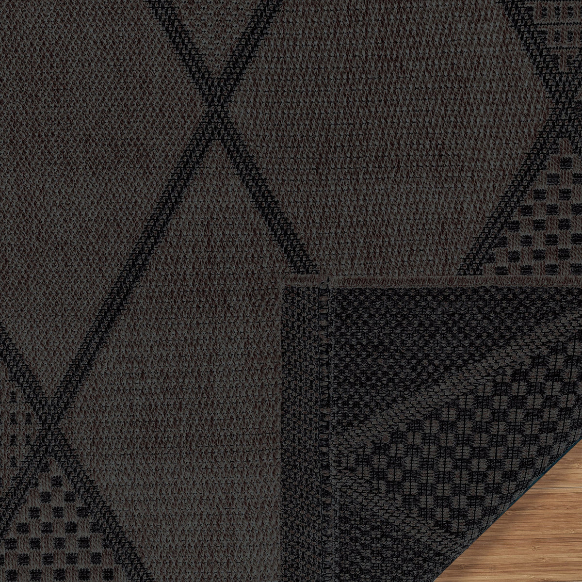 Laguna Indoor/Outdoor Area Rug, Morris Charcoal Pewter, 7'10” x 10'