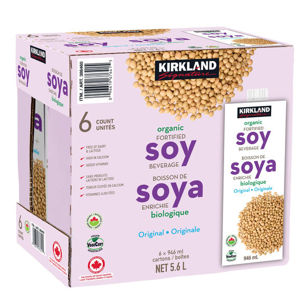 Kirkland Signature Organic Soy Beverage, 6 × 946 mL