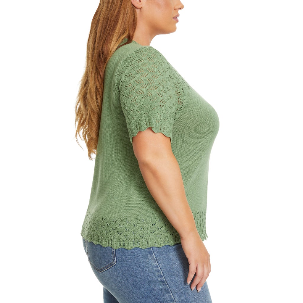 [color:green] Jessica Simpson Women's Short Sleeve Sweater - Green - image 8