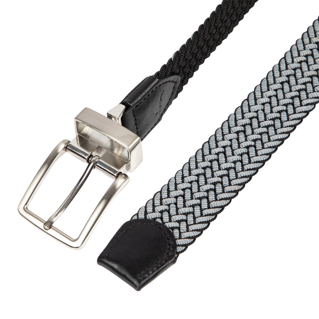 [color:black] Tommy Bahama Men's Stretch Braided Reversible Belt - Black - image 8