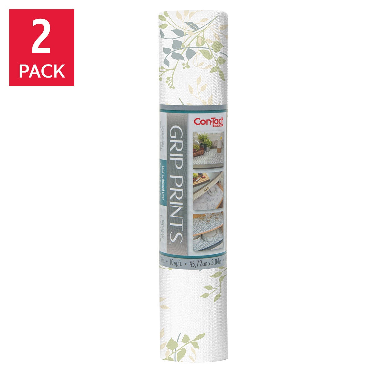 Con-Tact Grip Prints Shelf Liner, 2-pack