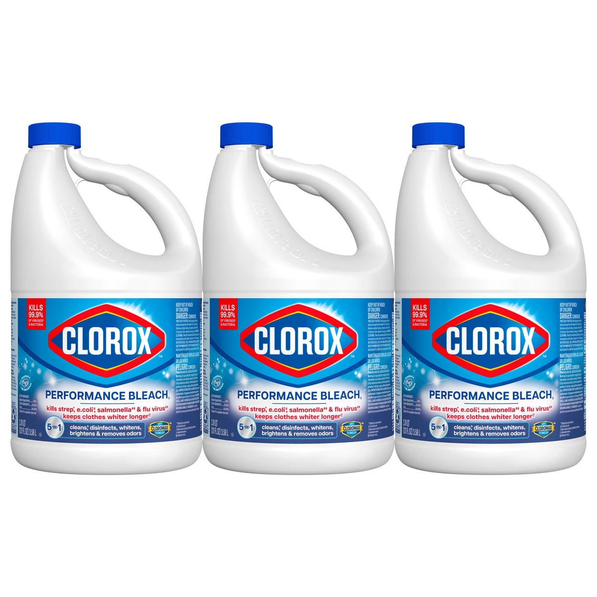 Clorox Performance Bleach with CloroMax, Concentrated, 121 fl oz, 3 ct - image 2