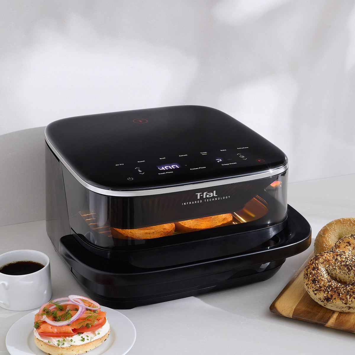 T-fal Surface XXL 6.3 Qt Infrared Air Fryer, 1800W, No Preheat, Black.